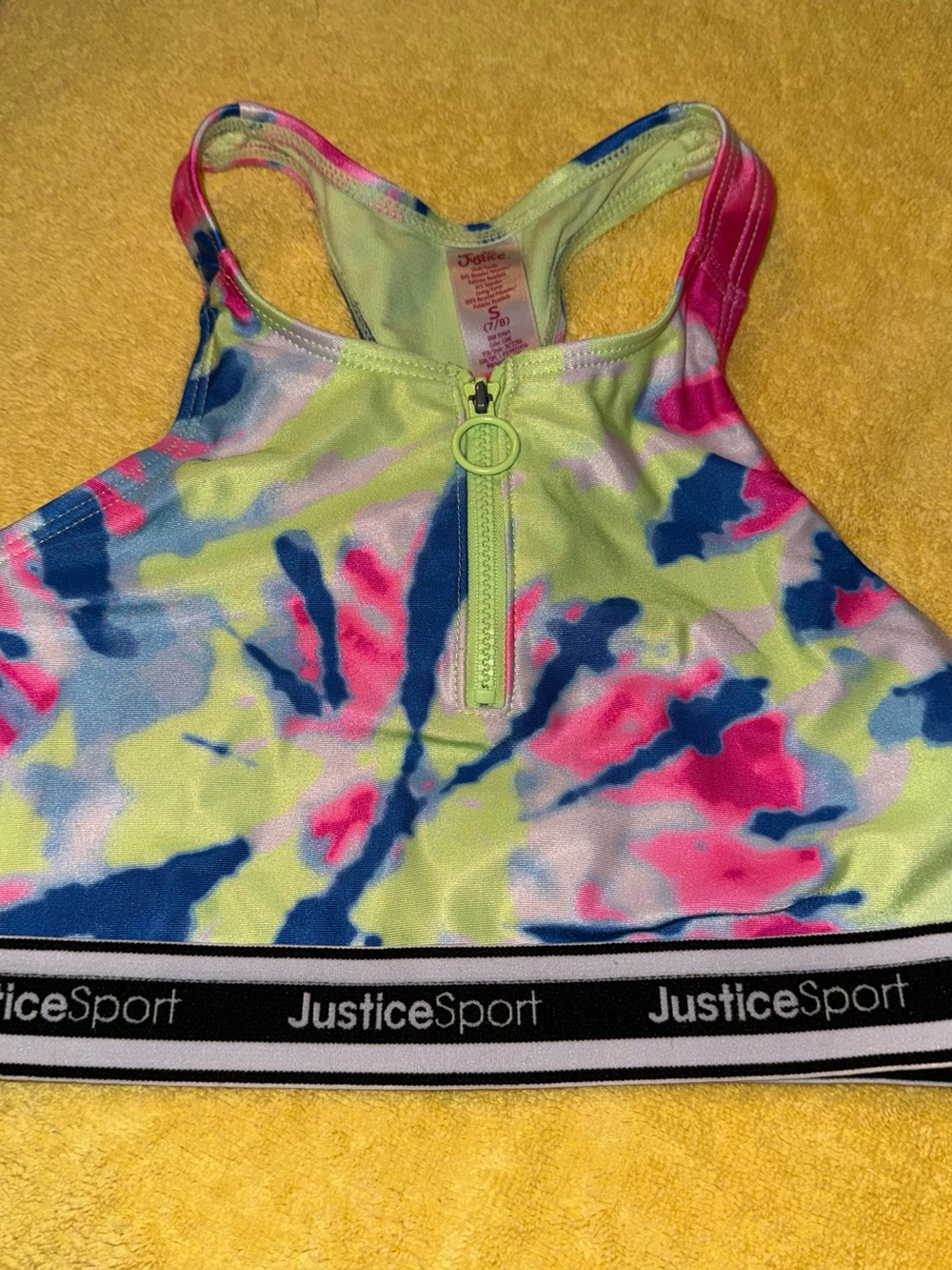 Justice Sport Girls Size S 7 8 Small Sports Bra Workout Top Activewear